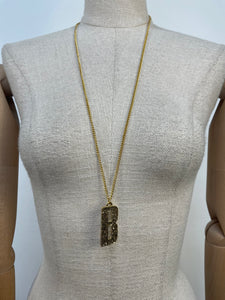 Gold Bark Initial Pendant
