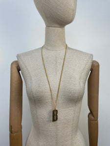 Gold Bark Initial Pendant