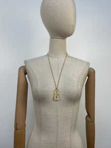 Gold Bark Initial Pendant