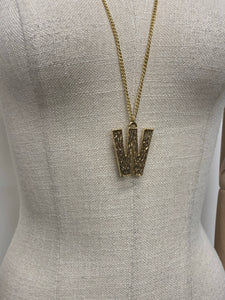 Gold Bark Initial Pendant