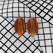 Load image into Gallery viewer, 1970s Enamel Shield Earrings
