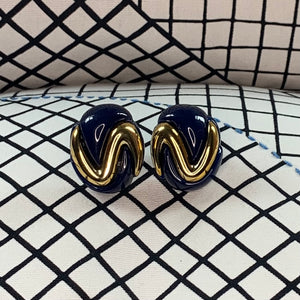Gold Squiggle Clip-Ons