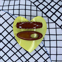 Load image into Gallery viewer, Ellipse &amp; Caterpillar Hair Clip Pair
