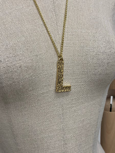 Gold Bark Initial Pendant