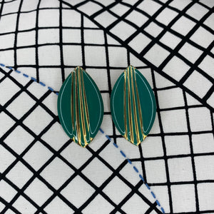 1970s Enamel Shield Earrings
