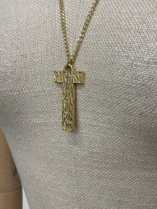 Gold Bark Initial Pendant