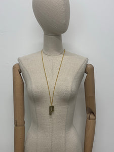Gold Bark Initial Pendant