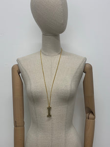 Gold Bark Initial Pendant