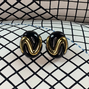 Gold Squiggle Clip-Ons