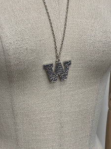 Silver Bark Initial Pendant