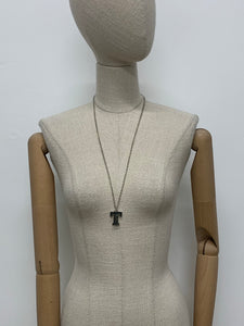 Silver Bark Initial Pendant