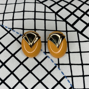 1970s Art Deco Style Stud Earrings