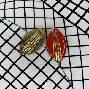 1970s Enamel Shield Earrings